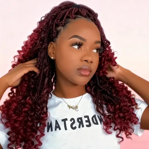 Miniatura 18 de Goddess Box Braids 1B3330 - Trenzas de ganchillo bohemias de 10 pulgadas para mujeres negras, paquete de 7 paquetes de trenzas bohemias preenlazadas
