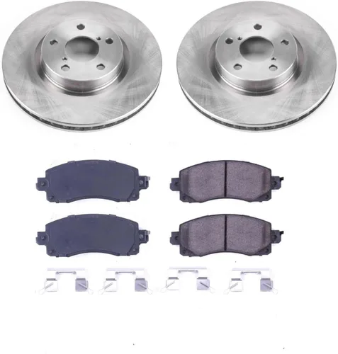 Miniatura 2 de Power Stop KOE7891 Kit de freno delantero de repuesto automático, rotores de freno OE y pastillas de freno de cerámica para Subaru Impreza 2017-2022
