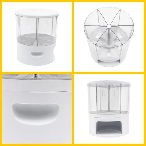 Miniatura 6 de Dispensador de cereales, Dispensador de grano giratorio de 360 ° de 6 rejillas, Dispensador de arroz transparente de tamaño de compartimento 24