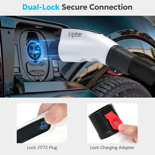 Miniatura 6 de Adaptador para cargador Tesla a J1772 EV [solo a J1772], convertidor de hasta 60 amperios 250 V CA con bloqueo de seguridad de presión, compatible