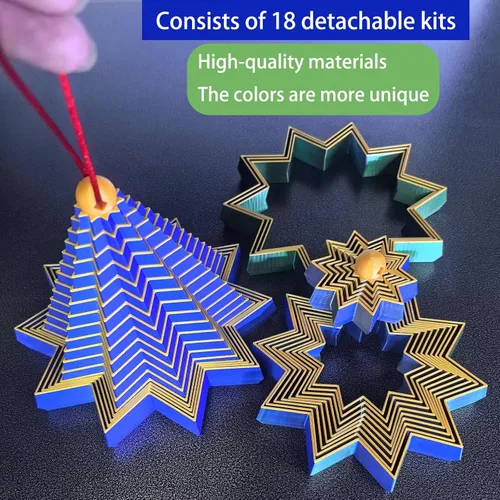 Miniatura 7 de Juguete fractal de copo de nieve, juguete de escritorio ejecutivo impreso en 3D, perfecto para aliviar el estrés, la irritabilidad y la relajación