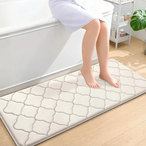Miniatura 35 de OLANLY Alfombra de Baño de Espuma Viscoelástica de 24 x 16 pulgadas, Ultra Suave y Absorbente, Alfombras de Baño Antideslizantes, Cómodas, Lavables