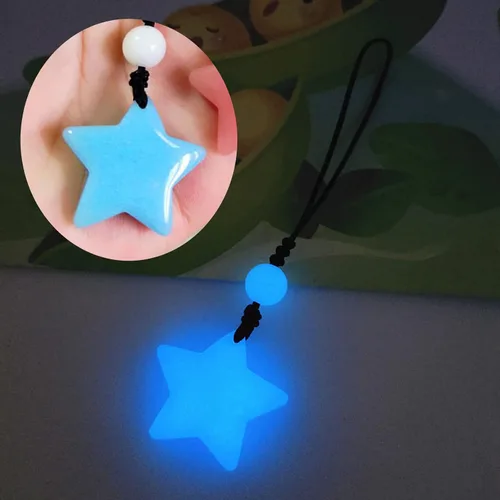Miniatura 2 de Llavero luminoso de estrella de moda, colgante de bolso de mano, unisex, llavero con dije que brilla en la oscuridad para parejas