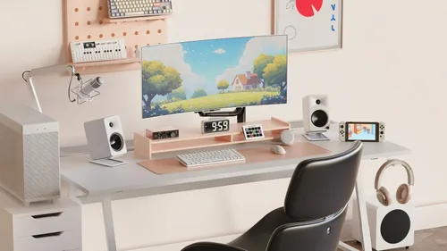 Miniatura 7 de Kanto S4 - Soportes de altavoz de escritorio inclinados para altavoces medianos y monitores de estudio de tamaño mediano de 3 a 4 pulgadas Soporta