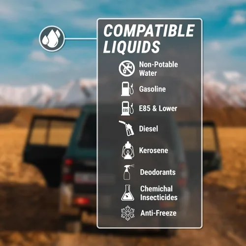 Miniatura 6 de TERA PUMP - Bomba de transferencia de combustible (Gasolina, Queroseno, Diésel, E85) Hasta 3 GPM Sifón con sistema de entrada flexible, Bomba