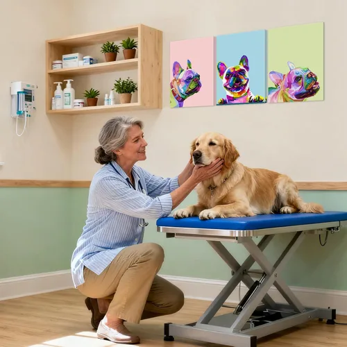 Miniatura 4 de Arte de Pared de Bulldog Francés de 3 Piezas Arte de Pared de Lienzo de Perro - Pintura de Bulldog Francés con Marco de Madera Incorporado
