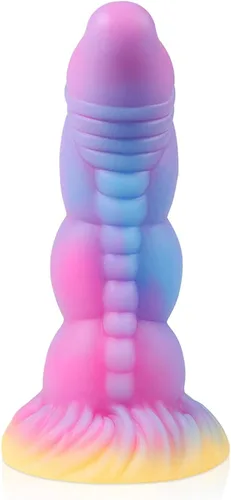 Consolador anal realista de 8.18 pulgadas de color mixto con ventosa fuerte, consolador realista de silicona suave, pene falso para adultos, juguete