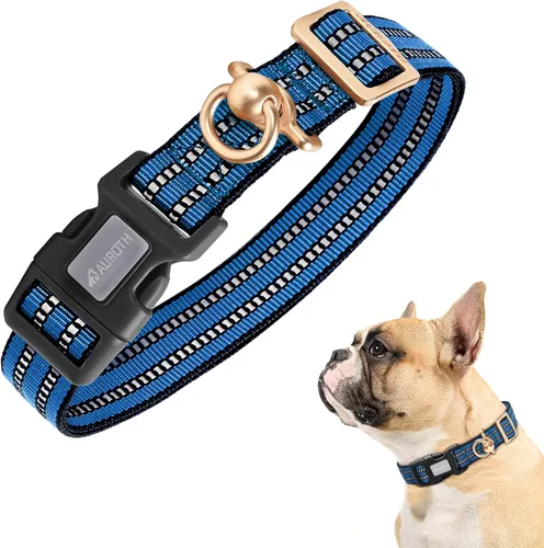 Miniatura 24 de Collar de perro Auroth para perros medianos y grandes, collar de perro reflectante, collares de perro de nylon suave ajustables con resistente army
