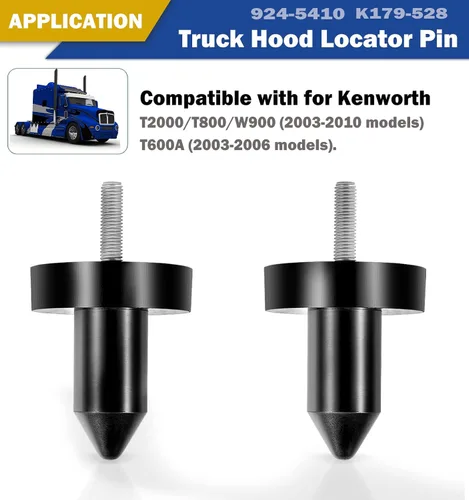 Miniatura 2 de 924-5410 Kit de pasadores de capó para Kenworth T600/T600A, T800, W900 T2000, T400, T440, T450, T470, T660 Reemplazo de polietileno