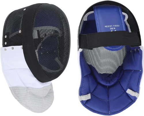 Miniatura 9 de Equipo protector de esgrima, forro impermeable, máscara de entrenamiento de esgrima, duradera, ligera, acabado antirreflejo, negro con babero grueso