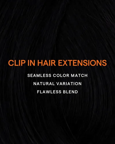 Miniatura 8 de Full Shine - Extensiones de clip de cabello humano, extensiones doble capa de cabello brasileño lacio - Color 1, negro azabache, 7 piezas, 4.2 onzas