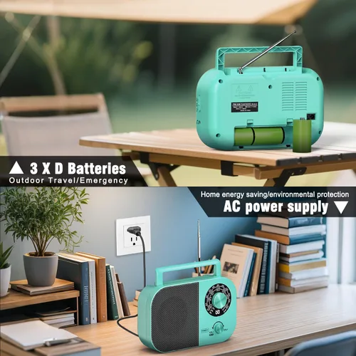 Miniatura 6 de Tendak Radio portátil AM FM SW, radio de onda corta con altavoz, antena de transistor, conector para auriculares y perilla de sintonización grande