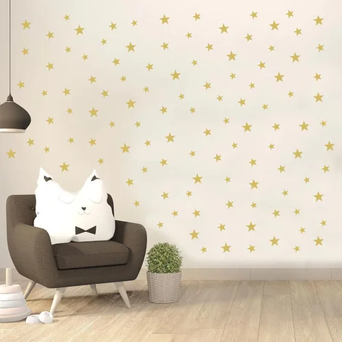 Miniatura 10 de Calcomanías de estrella azul bebé para niños y niñas, calcomanías de pared para habitación de niños (azul claro, estrella mixta, 112 unidades)