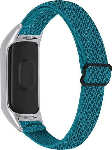 Miniatura 2 de Correa de repuesto Mi Band 3, correa ajustable transpirable de 5.3 a 8.3 pulgadas, correa elástica de repuesto de nailon suave con marco de metal Y09