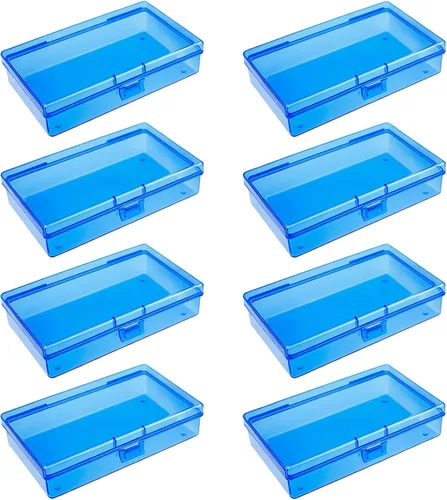 Miniatura 16 de Goodma 4 Piezas Cajas Rectangulares de Plástico Vacías Contenedores Organizadores de Almacenamiento con Tapas con Bisagras para Artículos Pequeños