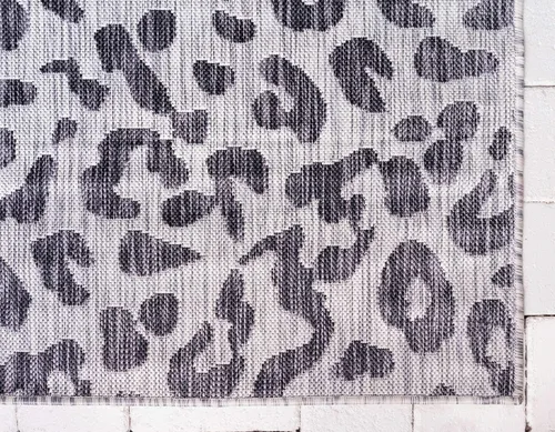 Miniatura 8 de Unique Loom Outdoor Safari Collection Alfombra de área - Leopardo (4 pies 1 pulgada x 6 pies 1 pulgada rectangular, gris claro/gris)