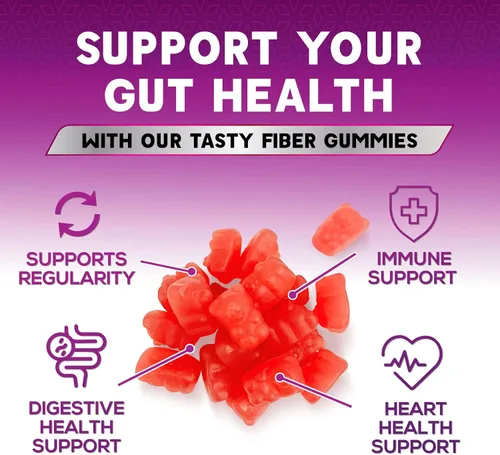 Miniatura 6 de Gomitas de fibra para adultos – Fibra soluble 0.14 oz por porción – Suplemento de fibra prebiótica a base de plantas para salud digestiva, salud