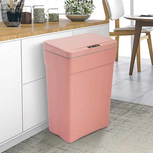 Miniatura 9 de Basurero automático de 50 litros/13.2 galones para cocina, sin contacto, de alta capacidad, resistente a las manchas, con tapa (1, negro)