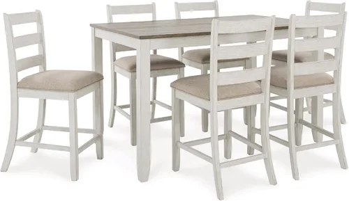 Miniatura 13 de Signature Design by Ashley Caitbrook Mesa de Comedor Casual de Altura de Mostrador y Taburetes de Bar Tapizados con Ribete de Tachuelas, Juego de 7