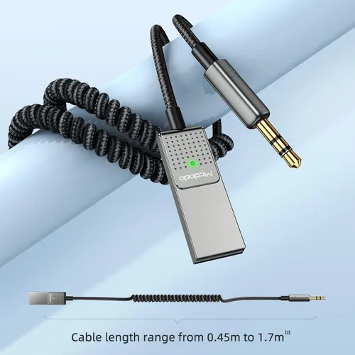 Miniatura 8 de Mcdodo Adaptador Bluetooth auxiliar 5.3 con micrófono incorporado calidad de CD Transmisión 10M Receptor Bluetooth USB 2.0 a 0.138 in Kit de coche