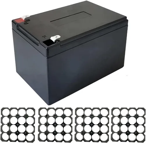Caja de batería de 12 V 12 Ah 18650 con 4 piezas de soporte de batería, piezas de caja de bricolaje para almacenamiento de energía, batería de