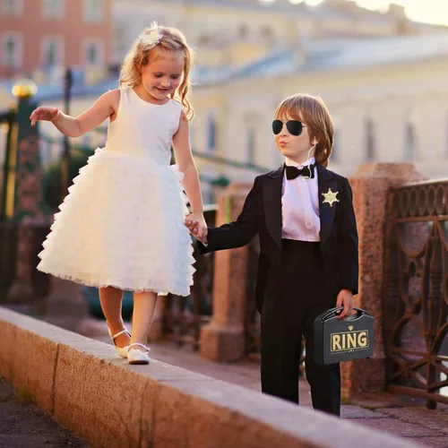 Miniatura 6 de Seguridad del portador de boda: juego de seguridad para anillo de boda, portador de caja de anillo + gafas de sol + auriculares, cosplay + portador