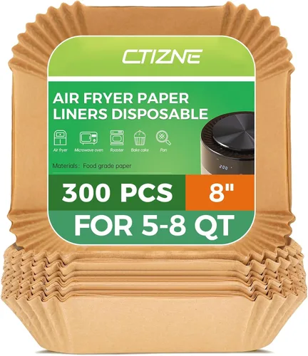 Miniatura 20 de Revestimientos desechables para freidora de aire - 500 piezas de papel de pergamino de 20 cm cuadrado para freidora de aire, revestimientos