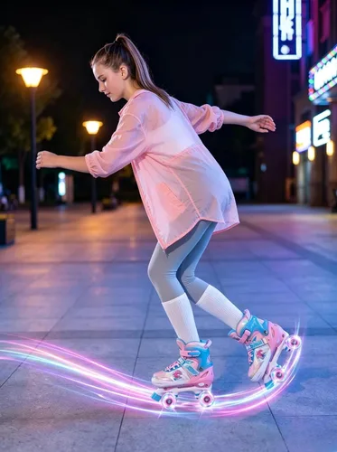 Miniatura 6 de Patines de Ruedas, Patines de Ruedas Ajustables de 4 Tallas para Niños, Ruedas con Luces y Adorables Diseños de Dibujos Animados, Múltiples Capas