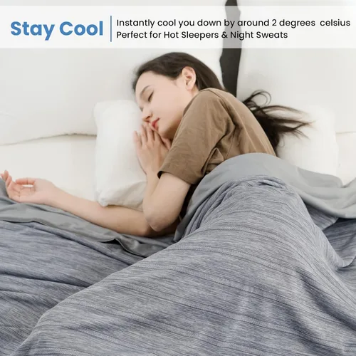 Miniatura 5 de OIGAE Manta refrescante para personas que duermen con calor – Manta fría de verano suave y ligera para sudores nocturnos, perfecta para cama, sofá
