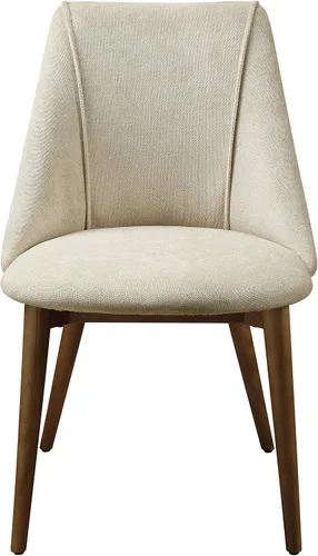 Miniatura 3 de Acme Willene - Silla auxiliar de tela contemporánea en beige/nogal (juego de 2)