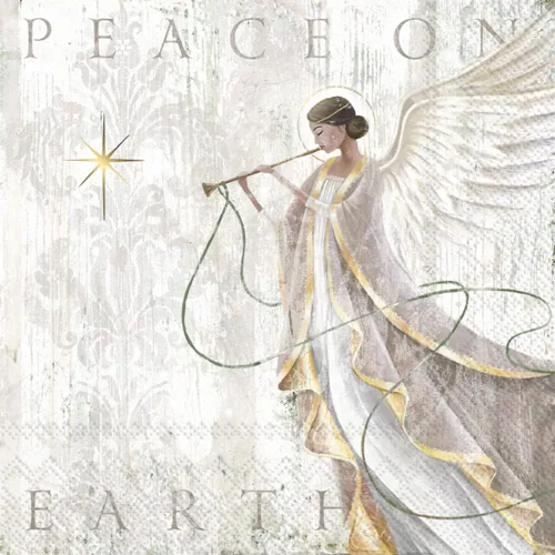 Ideal Home Range Servilletas de papel de Navidad, 3 capas, 20 unidades, 5" x 5", Ángeles Grace - Gris ANGEL'S GRACE Cóctel gris