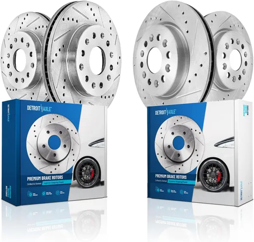 Miniatura 34 de Detroit Axle - 4 rotores de freno para Chevrolet Cruze 2014 2015 [modelos de motores de gas] Rotores de freno de disco perforados y ranurados