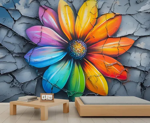 Miniatura 21 de Mural de lobo azul, papel tapiz de animales misteriosos, decoración del hogar de estética oscura, mural de pared de animales salvajes, murales