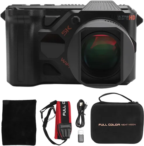 Miniatura 8 de Cámaras digitales de 5K 50MP para fotografía, cámara de videoblogs de enfoque automático para YouTube con tarjeta TF de 64 GB y baterías, 4800 mAh