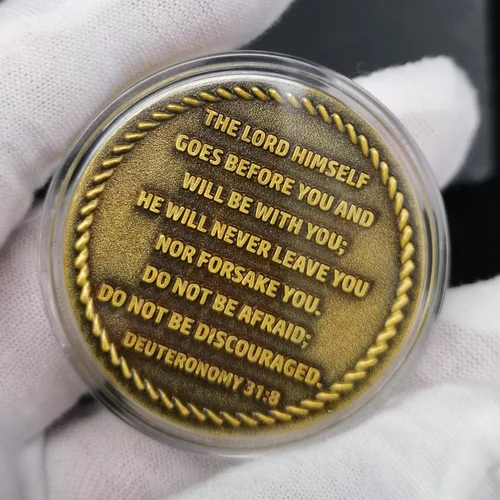 Miniatura 2 de Moneda de desafío anclada en Cristo, símbolo de fe y fuerza, ficha de abrazo de bolsillo cristiana (moneda individual)