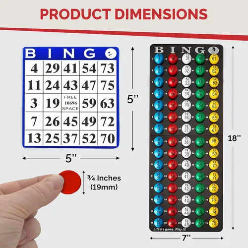 Miniatura 3 de MR CHIPS Juego de bingo de 11 pulgadas de alto con jaula de acero, juego profesional eterno, bolas de 7/8 pulgadas, 18 tarjetas y 300 fichas
