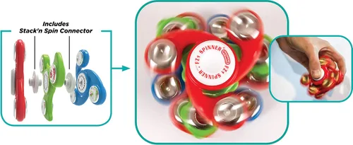Miniatura 6 de Duncan Paquete de juguetes Fidget Spinner Pack, Fidget and Sensory Toy Pack Valor, Variadas Formas, 4 Fidget Spinners, Multicolor
