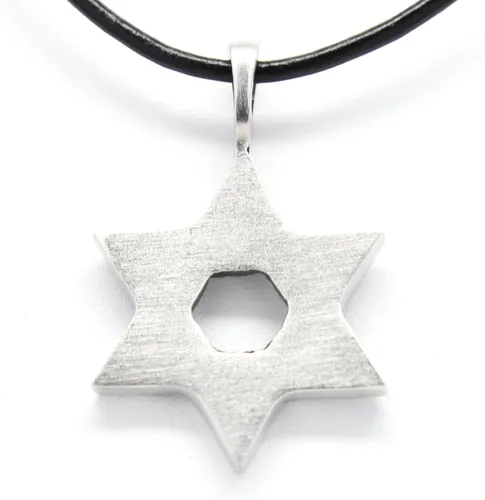 Miniatura 2 de Trilogy Jewelry - Colgante de piel con diseño de estrella de David judío hebreo de Cabalá Hanukka, diseño de estrella de David
