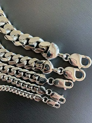 Miniatura 8 de Harlembling Pulsera de eslabones cubanos Miami de plata de ley 925 0197in 0236in 0315in 0394in 0472in 7 - 9 pulgadas fabricado en Italia para hombre