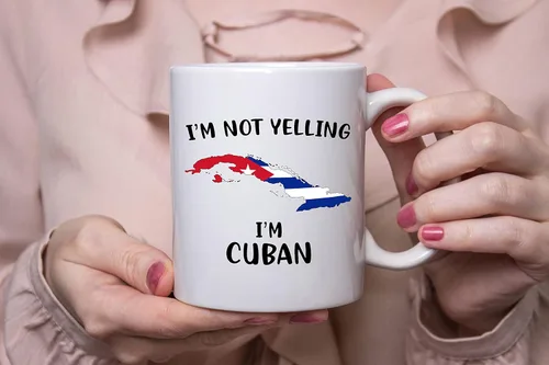 Miniatura 2 de Divertidas tazas de café del orgullo cubano, con texto en inglés "I Not Yelling I'm Cuban", idea de regalo para hombres y mujeres cubanos