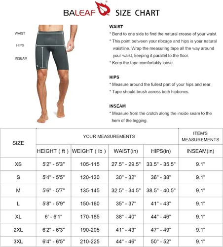 Miniatura 7 de BALEAF Pantalones cortos de compresión para hombre con bolsillos, gimnasio, yoga, bicicleta, ropa