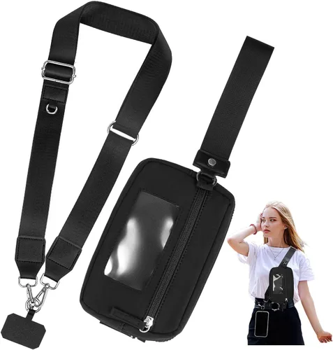 Miniatura 7 de Cordón para teléfono, correas antirrobo 3 en 1, cordón cruzado, soporte para el cuello y correa para la muñeca, correa universal desmontable