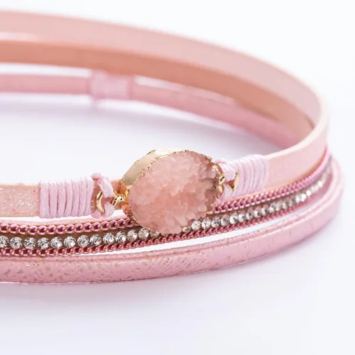 Miniatura 201 de FANCY SHINY - Pulsera de cuero estilo bohemio, pulsera de cuentas de cristal con cierre magnético, regalos de joyería para mujer