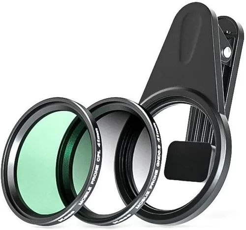 Miniatura 2 de Kase Kit de filtro CPL de lente magnética para teléfono celular de 1.614 in, incluye filtro polarizador circular, filtro ND1.2 graduado suave, clip