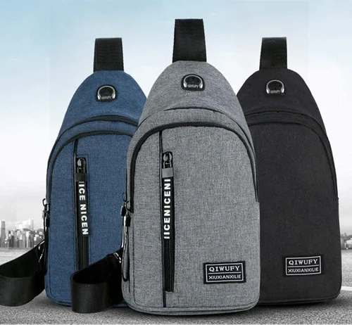 Miniatura 8 de YERCHIC Bolso bandolera pequeño cruzado en el pecho, hombro resistente al agua, bolsa de viaje con correa para hombres y mujeres con agujero