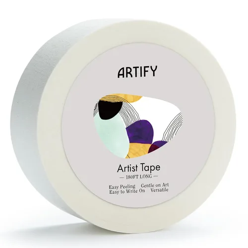 Miniatura 11 de ARTIFY - Cinta de artista para dibujar arte, paquete de 3 cintas adhesivas blancas de 0.5 pulgadas para acuarela, pintura, dibujo, lienzo, enmarcar