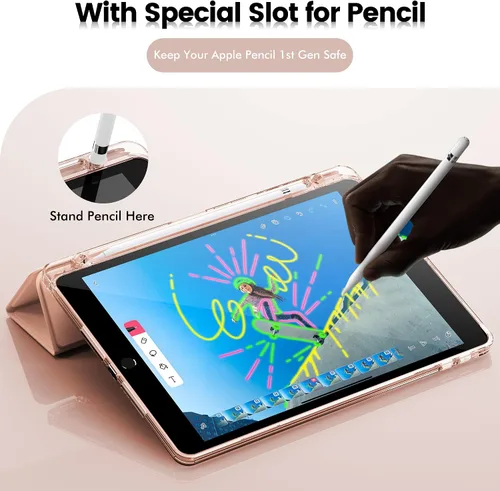 Miniatura 4 de INFILAND Funda para iPad de 9ª generación 2021/iPad de 8ª generación 2020/iPad de 7ª generación 2019, funda protectora transparente de cristal