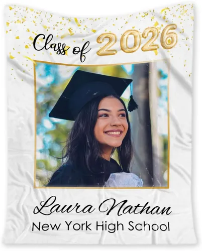 Miniatura 11 de Mantas personalizadas para la clase de 2025 – Manta personalizada para graduado – Sherpa o forro polar – Tamaño personalizado – Regalo de graduación