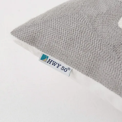 Miniatura 5 de HWY 50 Gris Decorativas Fundas de Almohada de 18x18 Pulgadas (1 Pieza), Moderna Funda de Almohada Bordada de Algodón para Sofá, Sala de Estar, Cama