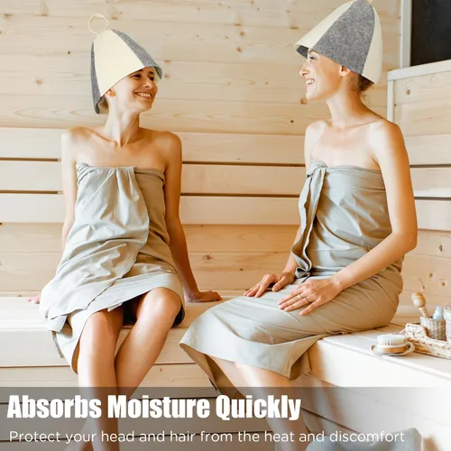 Miniatura 5 de Jiuguva Sombreros de sauna de lana, sombreros rusos para sauna, sombreros de sauna para mujeres, accesorios de ducha de sauna